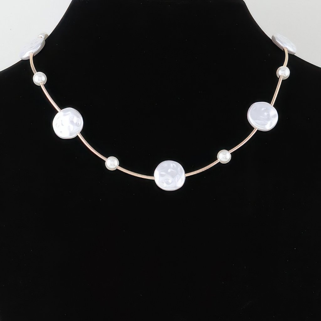 Modern Stone Beaded Charm Necklace